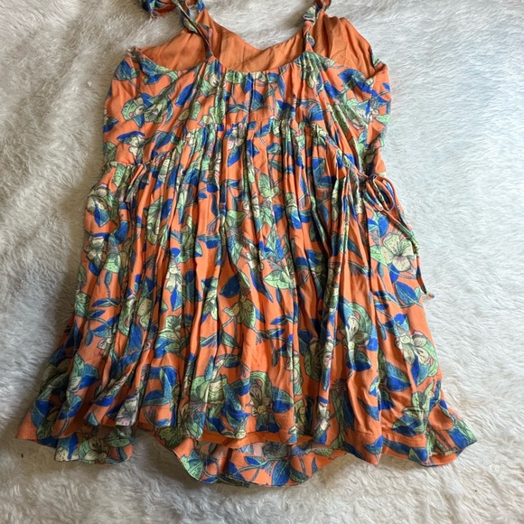 Free People Orange Dear You Backless Straps Mini Dress w/ Pockets Size S - Picture 7 of 12
